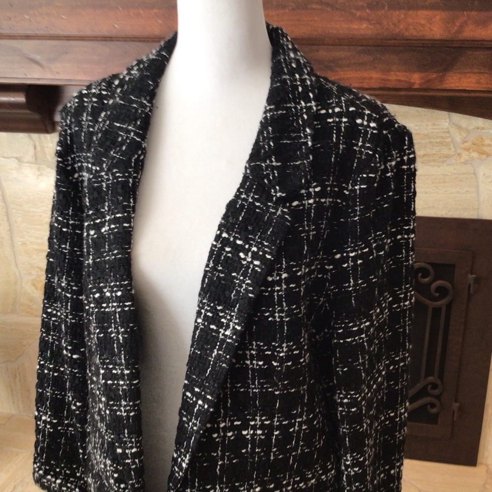 Nanette Lepore Women's Black and White Tweed Jacket - Picture 2 of 4